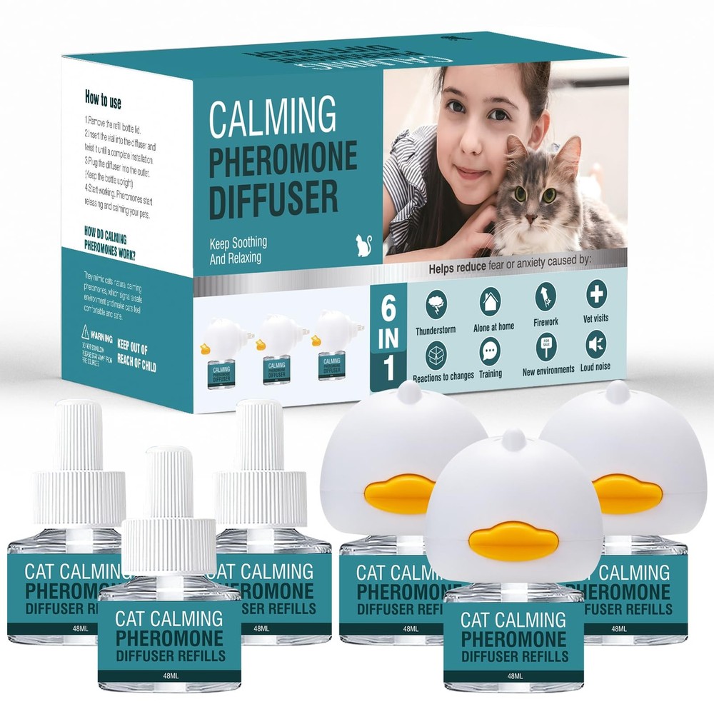 Cat Calming Diffuser 6 in 1 Multicat Calming Pheromones Diffusers Relief Scra...