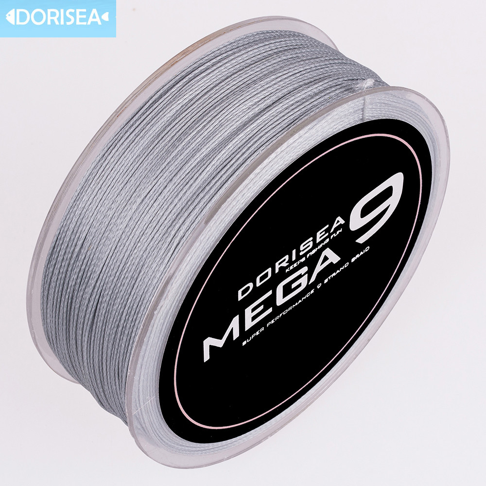 MEGA 9 Strands 100M-2000M Gray PE Dynema Round Braided Fishing Line 15LB-310LB