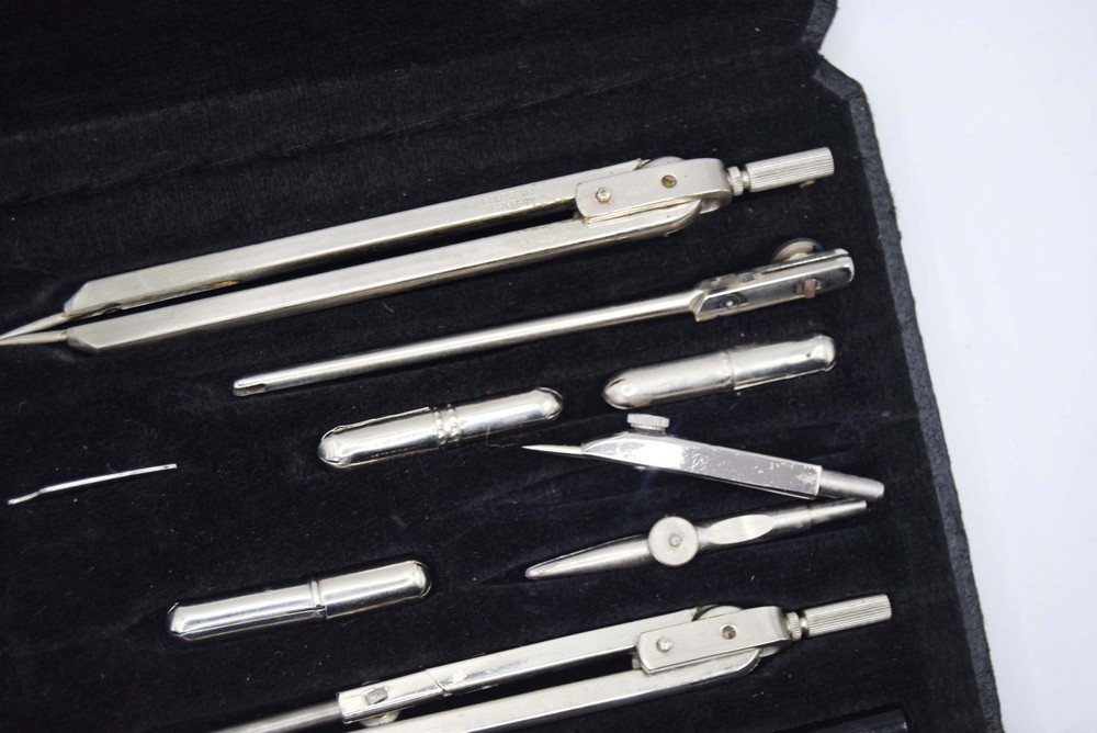 Antique Anker Drawing Instrument COMPLETE Set - Precision Compass Technical