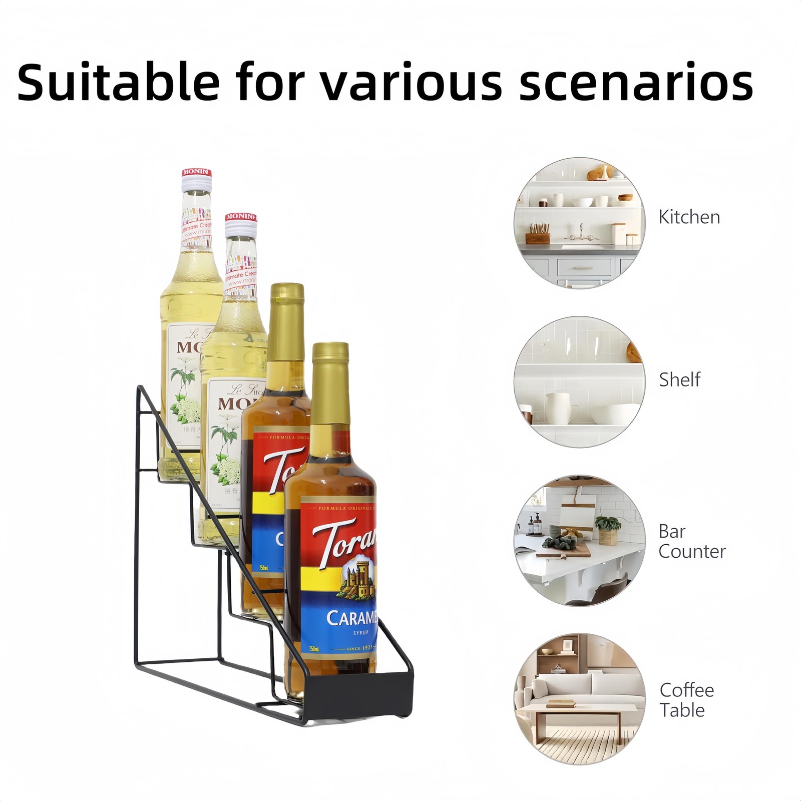 Coffee Syrup Organizer â€“ Coffee Syrup Rack & Stand Compatible with Torani & M