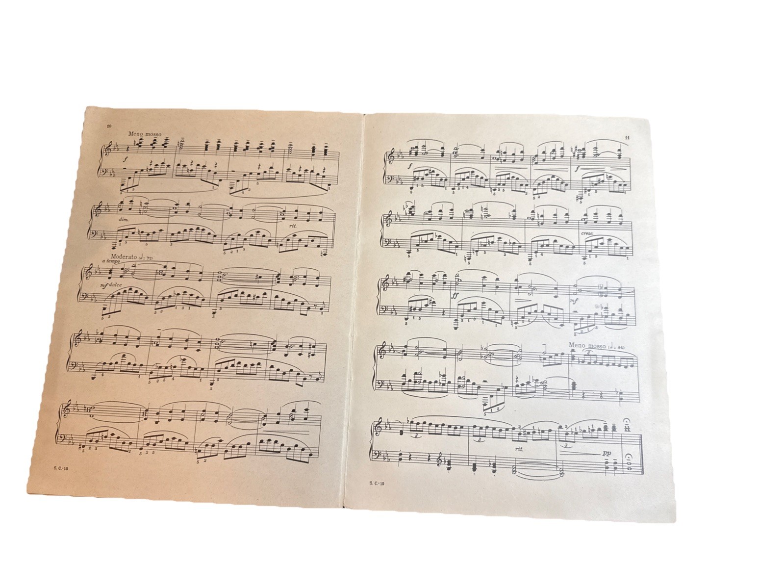 RACHMANINOFF’S SECOND CONCERTO OPUS 18 Original Themes 3 Movements Piano 1946