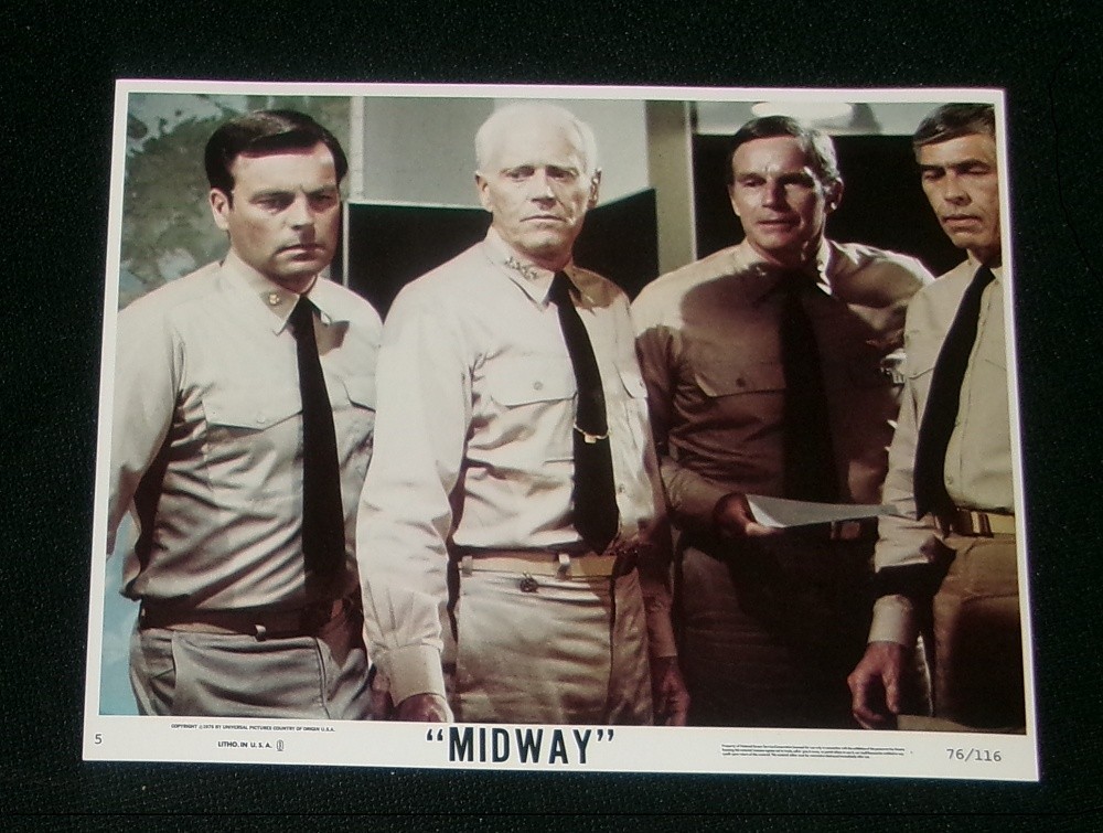 Orignl 8x10 Lobby Card Set MIDWAY Fonda HESTON Coburn MITCHUM Mifune WAGNER Ford