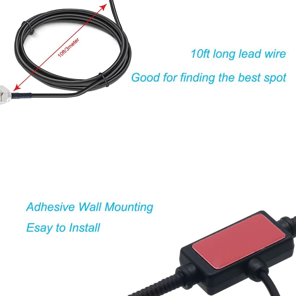 Indoor FM Radio Antenna With 4 Adapters, 75 Ohm for Home Stereo Receivers