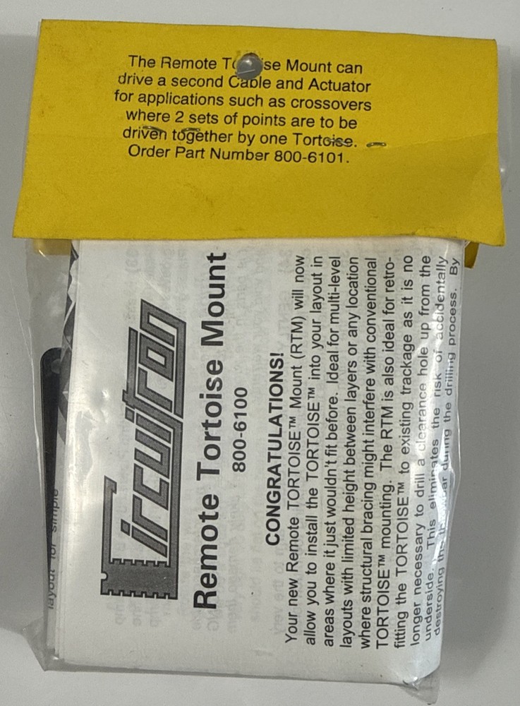 Circuitron New Remote Tortoise Switch Machine Mount 800-6100