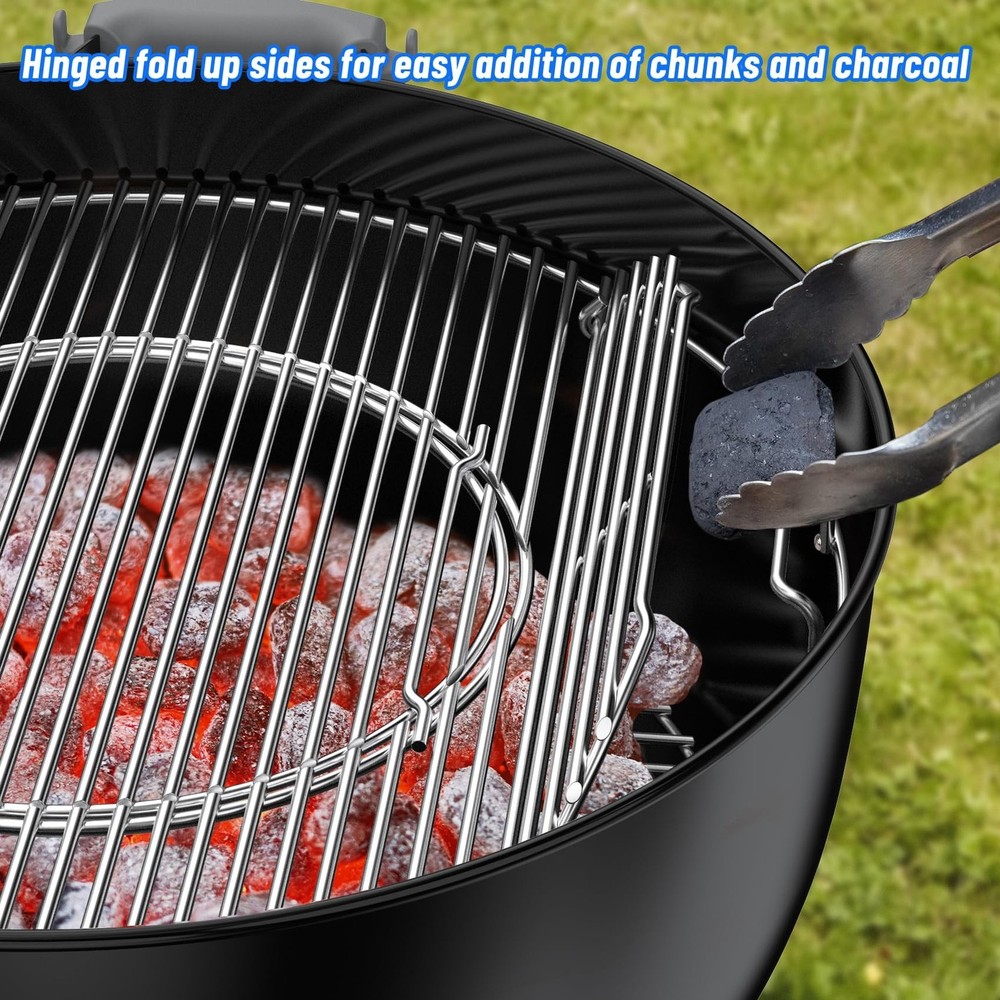 Skyflame Charkettle Double-Side Hinged Cooking Grate, Gourmet BBQ System Repl...