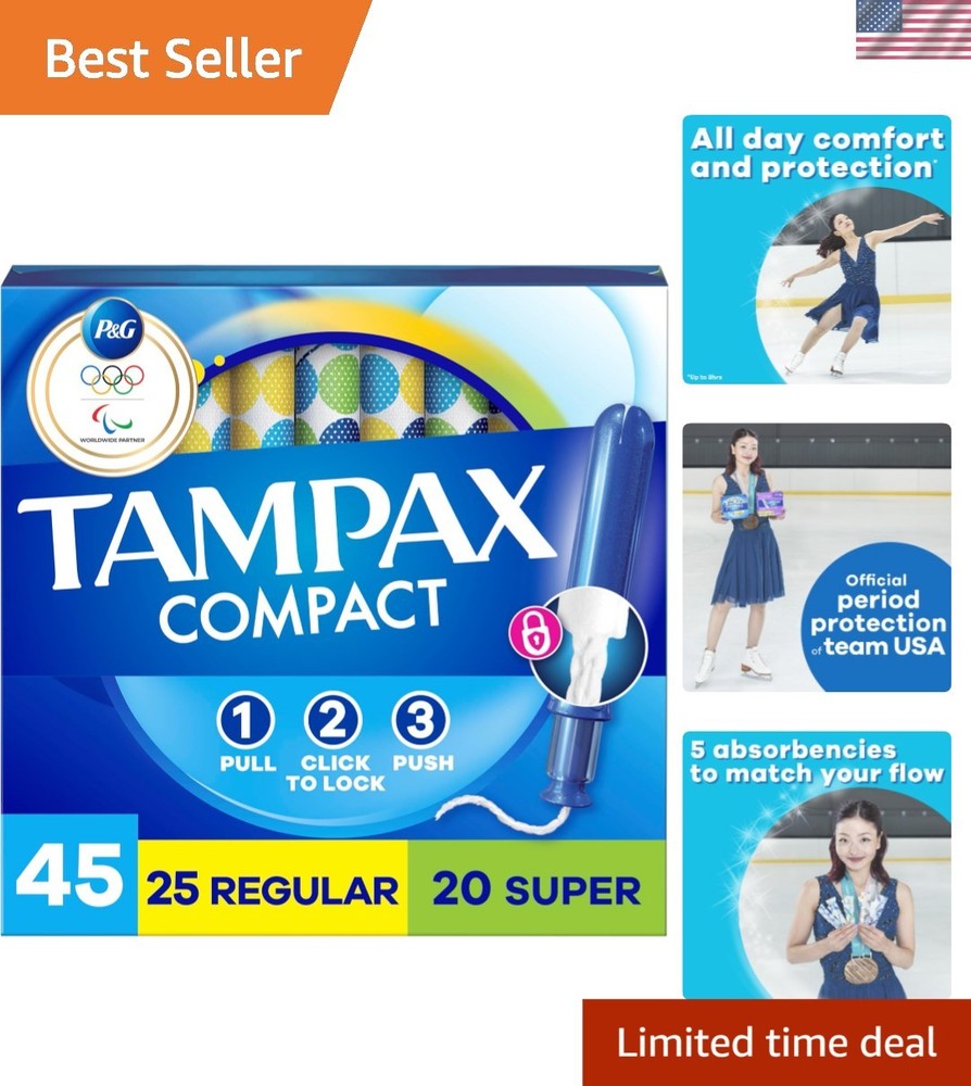Advanced LeakGuard Pearl Tampons - 45 Count with Unscented Compact Applicator