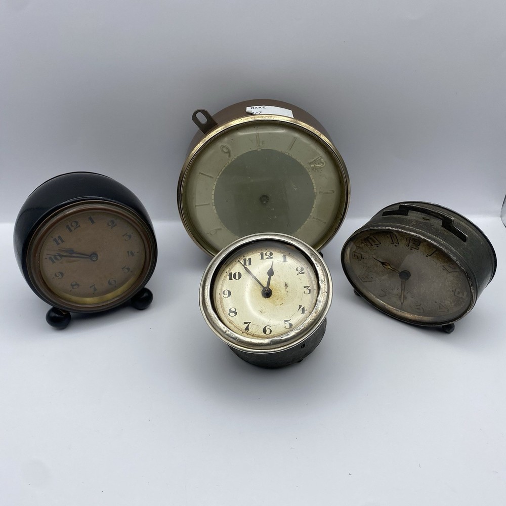 4 X Vintage Clocks - Untested