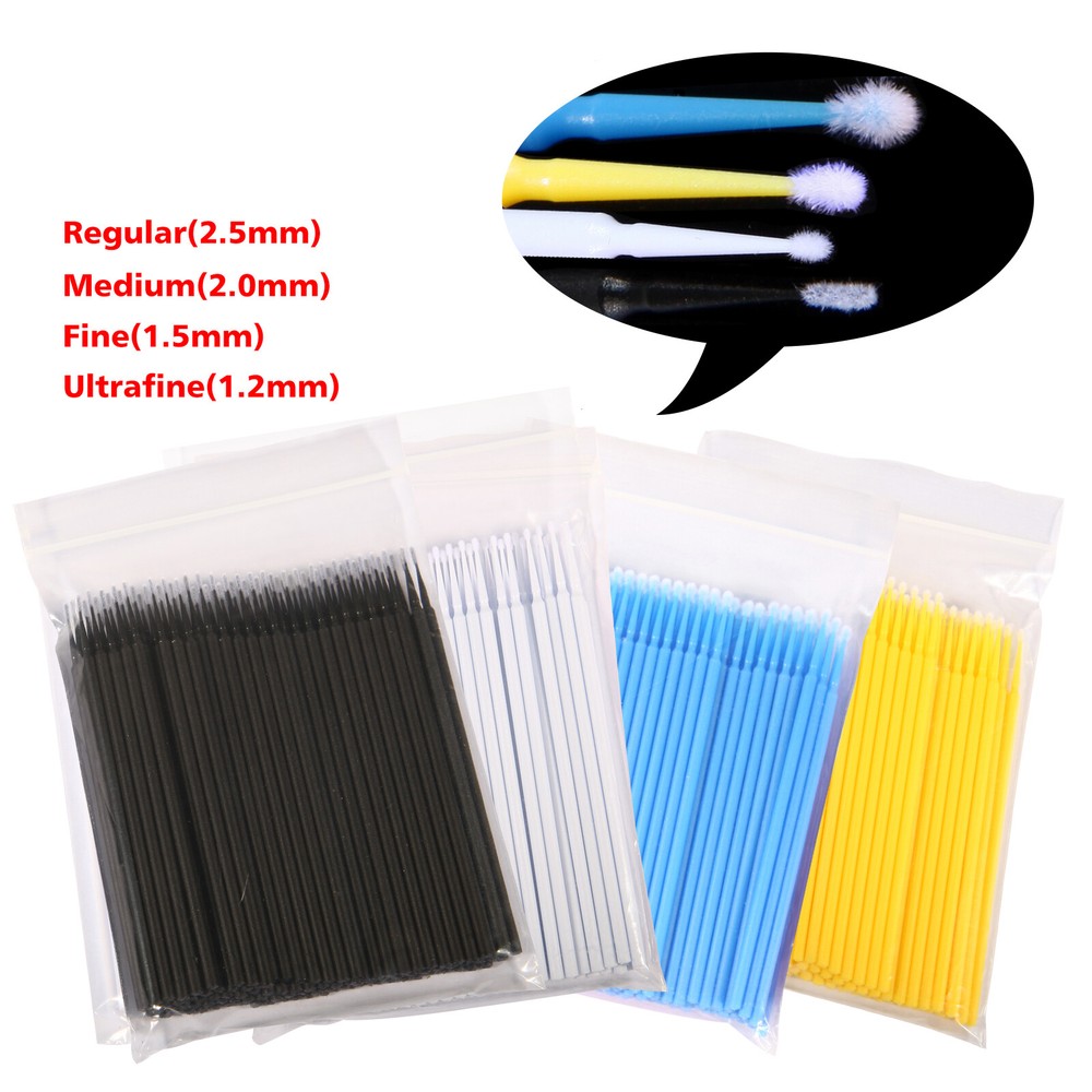 100-1000pcs Dent Micro Applicator Disposable Teeth Brush Tips Regular/Fine