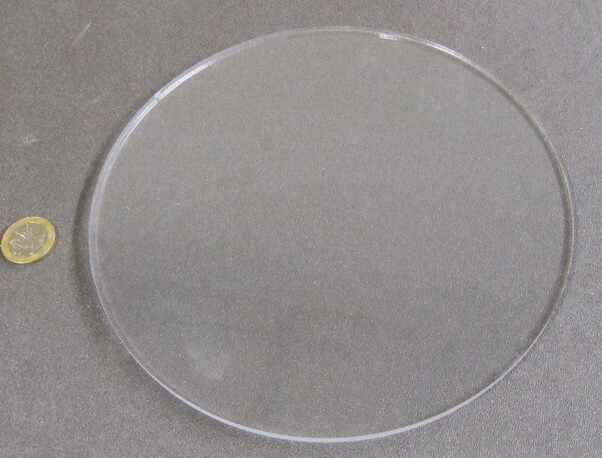 1/4" (.220") Thick x 8.0" Diameter Acrylic Circle Disc Clear