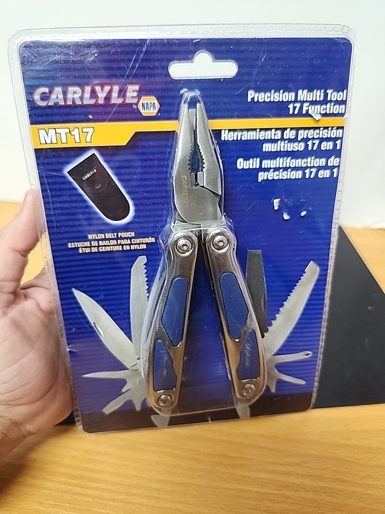 CARLYLE MT17 PRECISION 17 FUNCTION STAINLESS STEEL MULTI TOOL & CASE 9.8oz. 4"