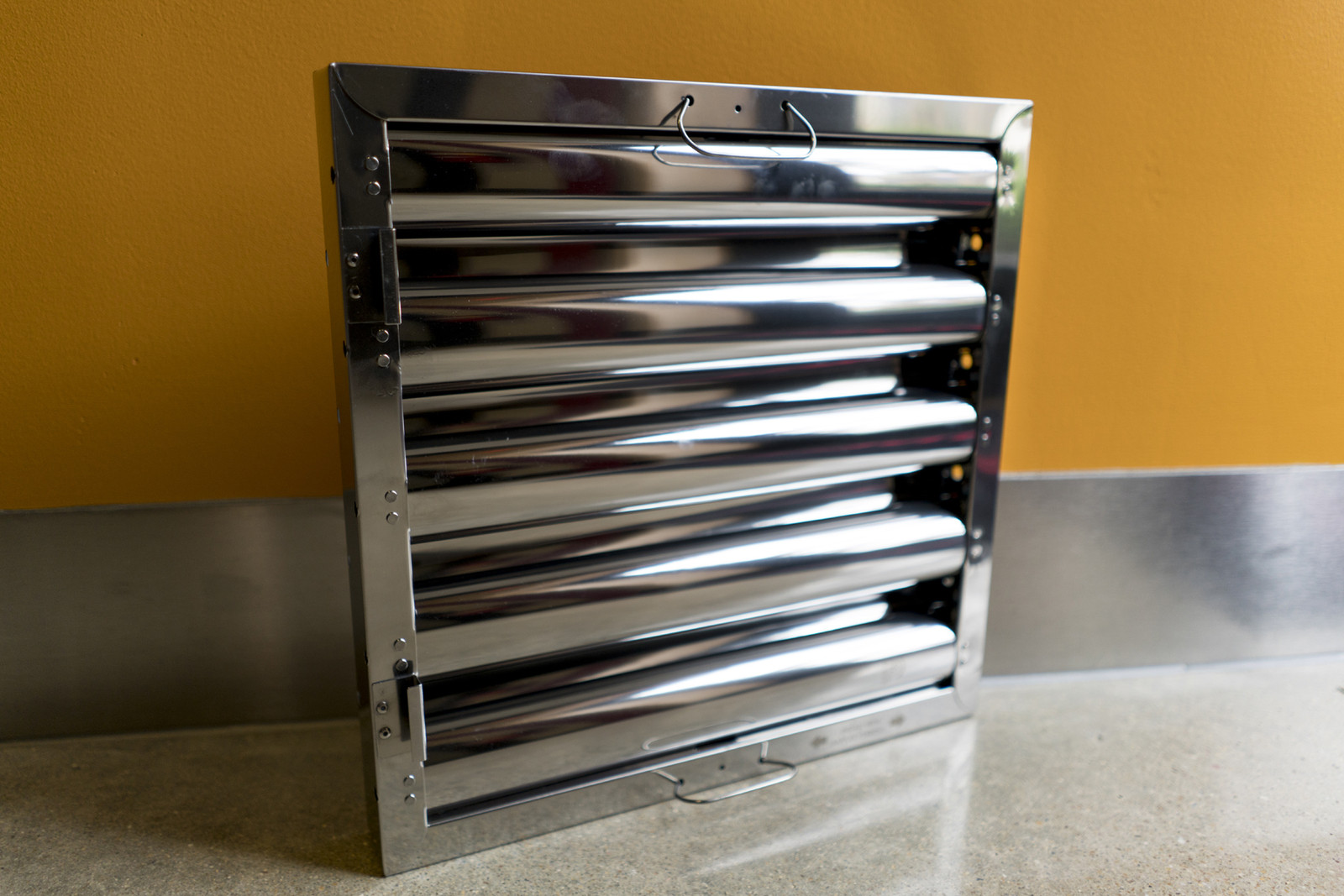 16" tall x 20" wide Kleen-Gard Stainless Steel Baffle Hood Grease Filter