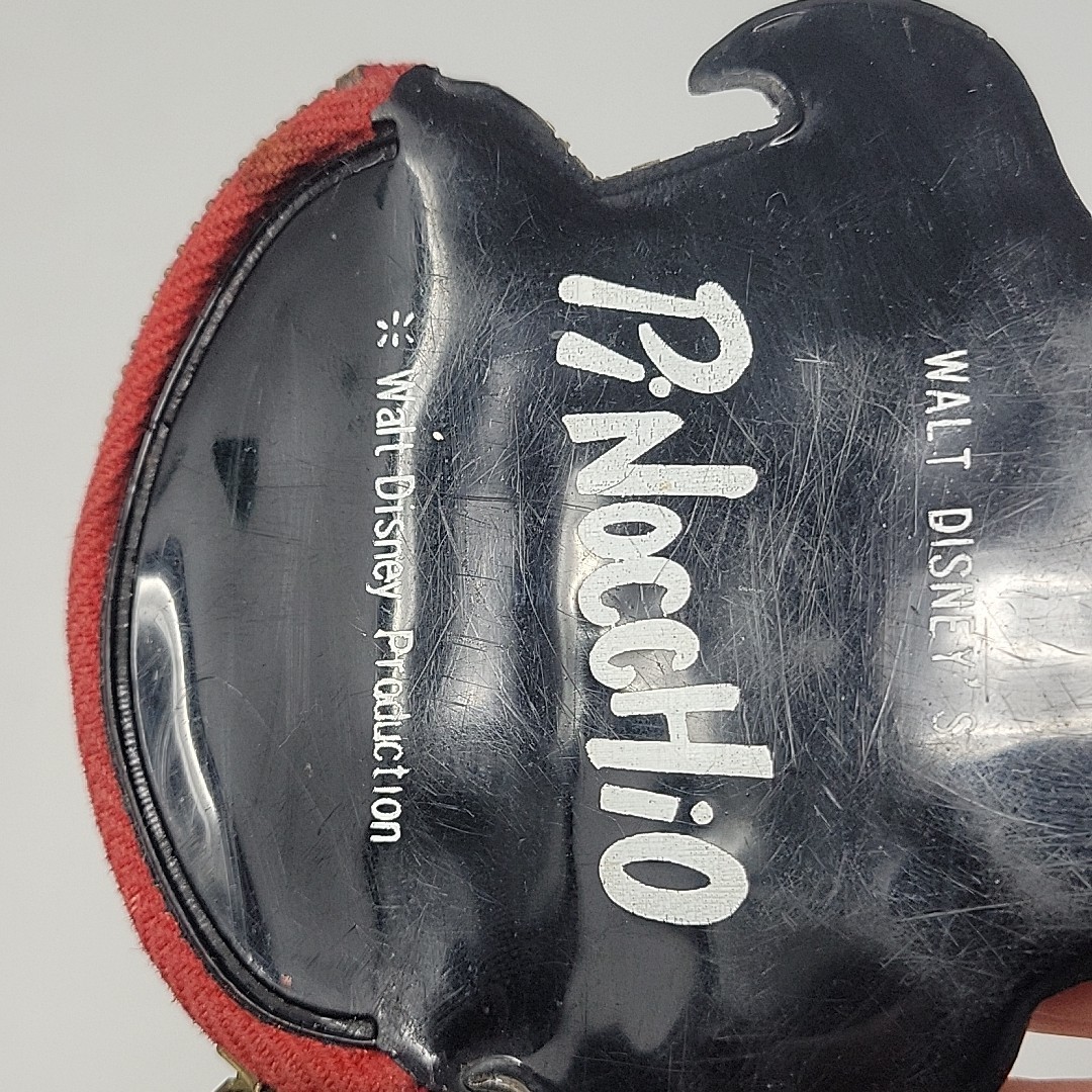 Vintage Disney Pinocchio Zippered Vinyl Coin Purse - Moving Eyes - Early 1960s