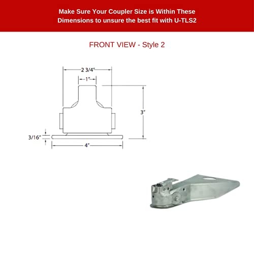 U-TLS2 : 2'' Boat Trailer Lock/Trailer Coupler 2'' ( Trailer Ball Size )