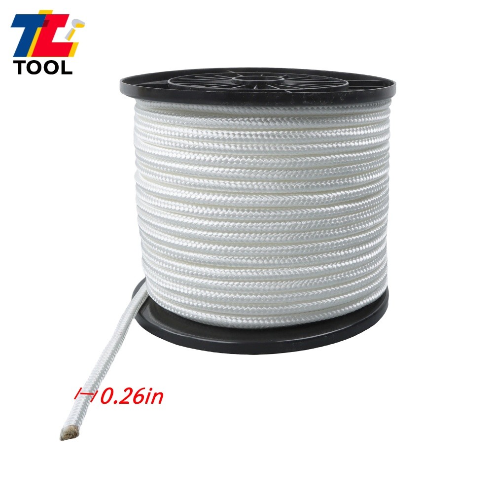 3/8"x250' White Nylon Solid Braid Knot Rope High UV For Flag Poles Clotheslines