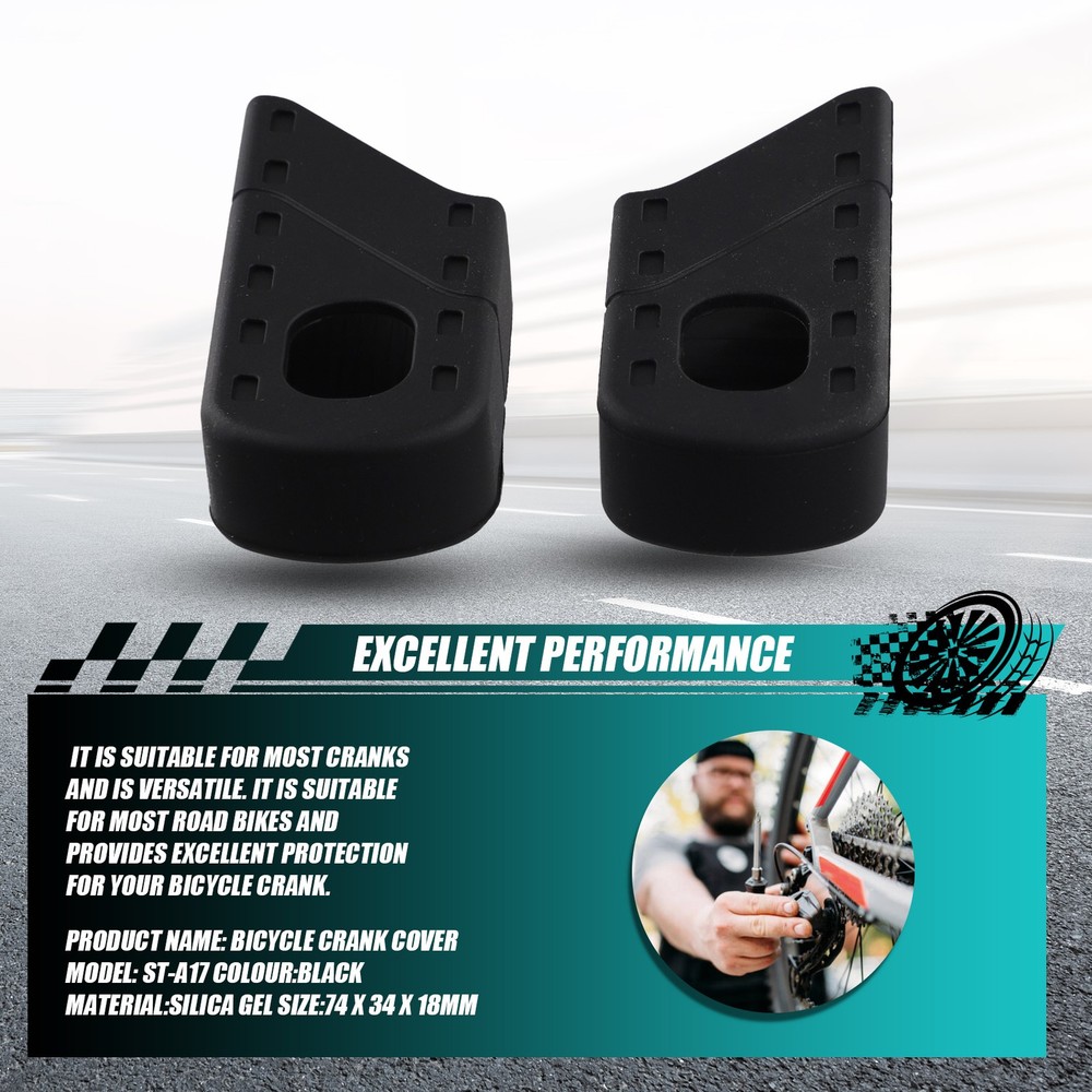 2PCS Universal Fixed Gear Rubber Crankset Crank Protector Cover Case MTB6345