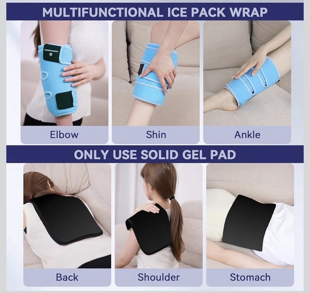 KingPavonini 3-in-1 Knee Ice Pack Wrap After Replacement Surgery