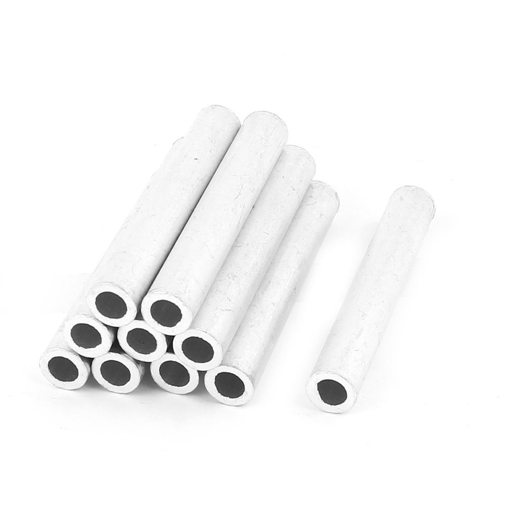 10Pcs Aluminium Pipe Inline Straight Cable Connector Adapter 60mm Length