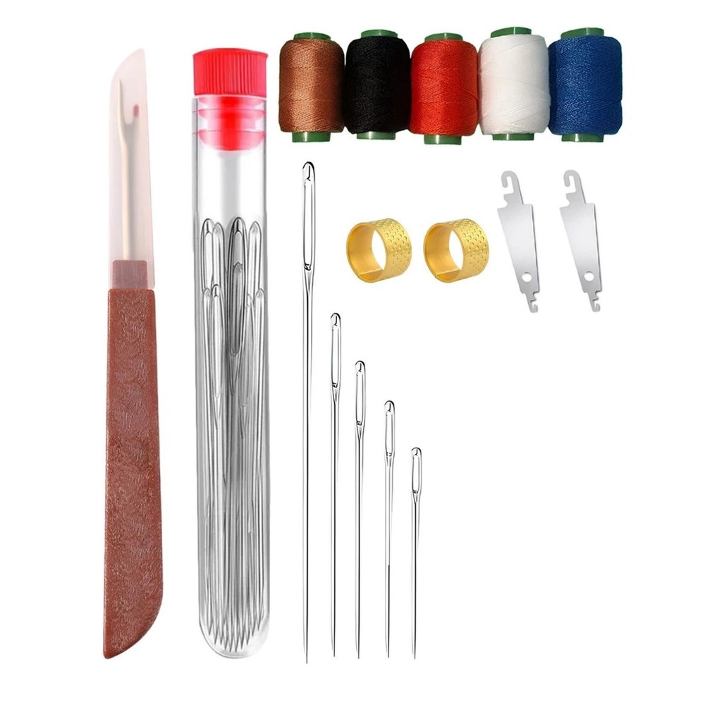 For Crafting 36 Piece Sewing Tool Set Multi-Color Thread Needles Portable Kit