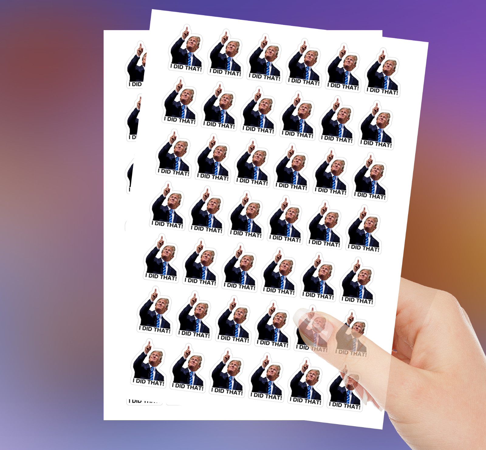 100 PCs "I did that" Trump Sticker Pack - Trump Meme - Trump Decals - 1 x 1.2"