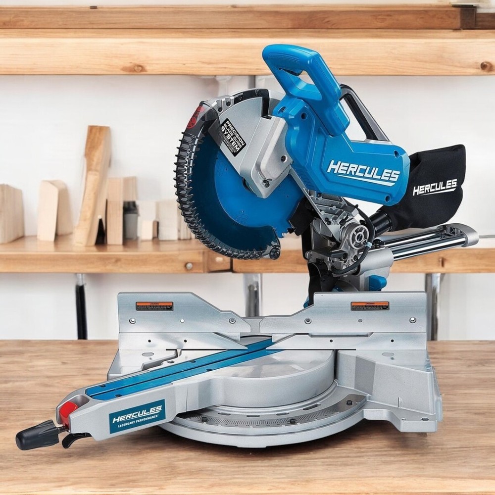 12" Dual Bevel Sliding Compound Miter Saw Tool 120V with LED Shadow Guide
