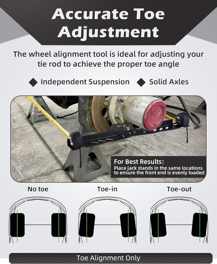 Heavy Duty Wheel Alignment Tool Kit, Toe Alignment Tool with Thickened Plates