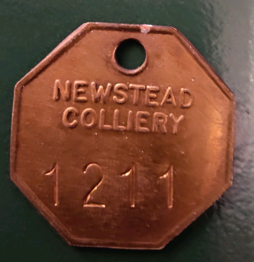 Newstead Colliery Pit Check Tally marked Newstead Colliery 1211