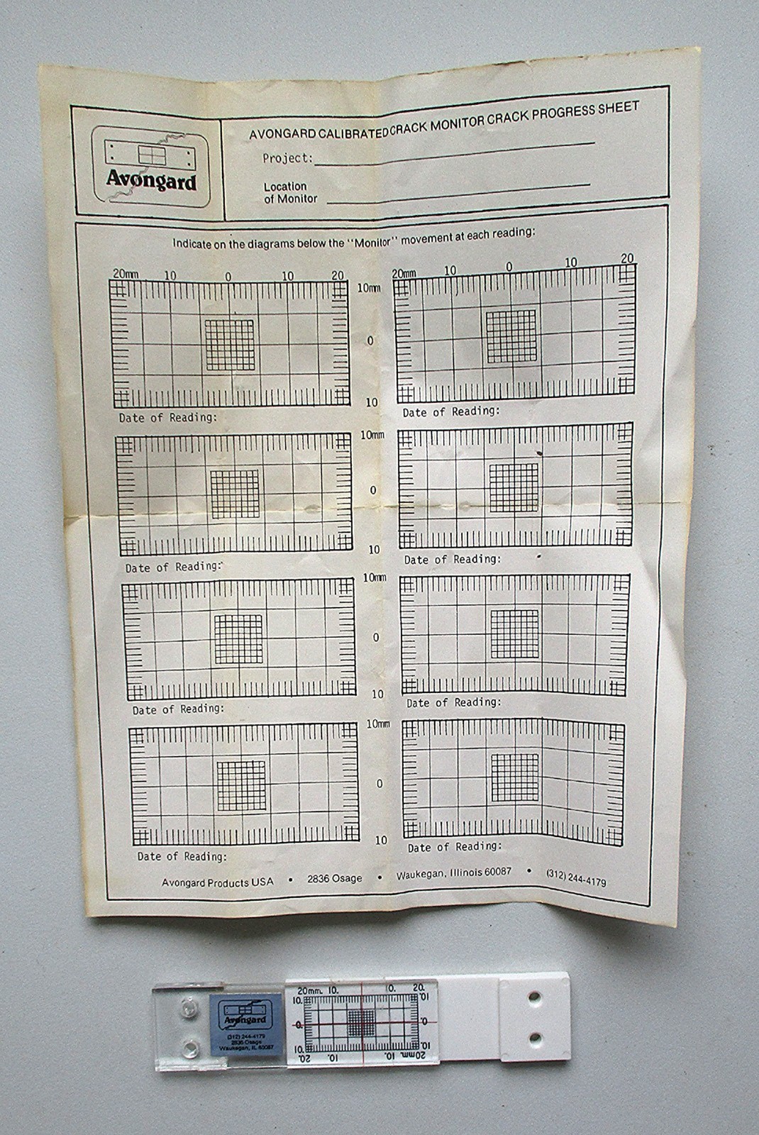 Avongard Calibrated Crack Monitor, NOS, for Engineering - PERFECT CONDITION!