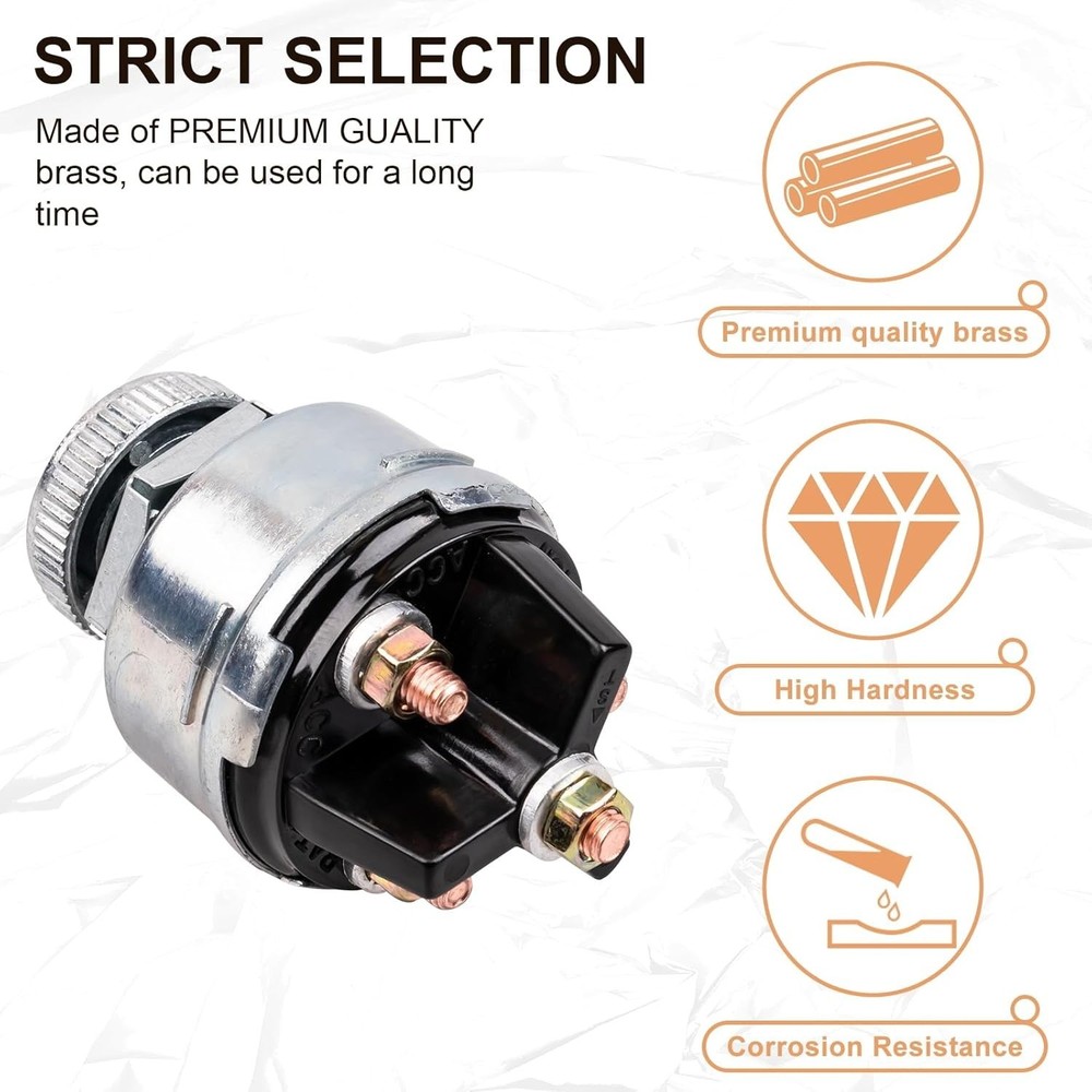 Ignition Switch with Key, 4 Position Universal Key Switch, Starter Switch 12V...