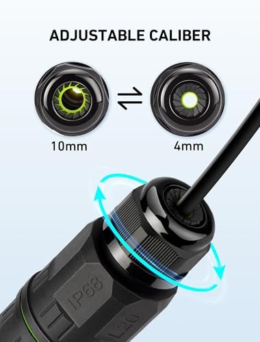 3-Pack Junction Box with 3 Pin Electrical Cable Connectors, IP68 Waterproof, 4