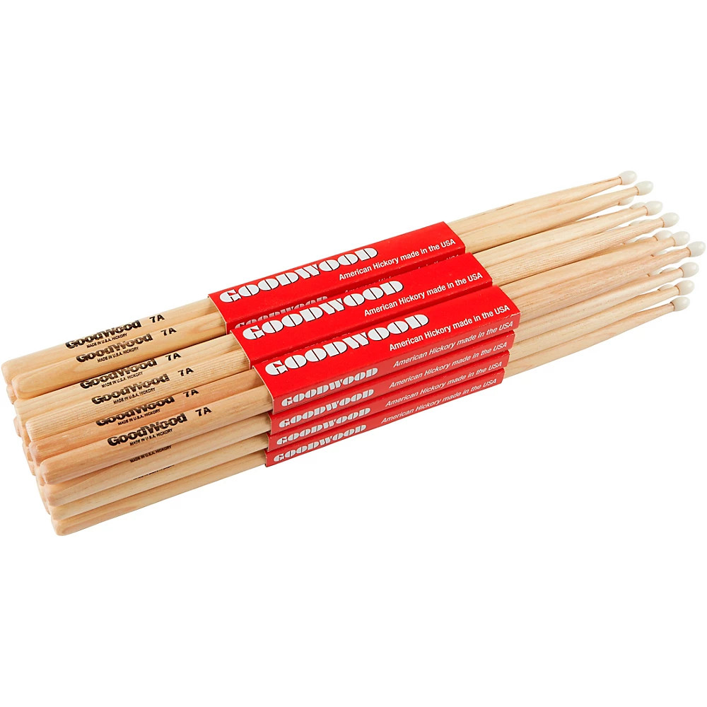 Goodwood 12-Pack Drumsticks 7A Nylon