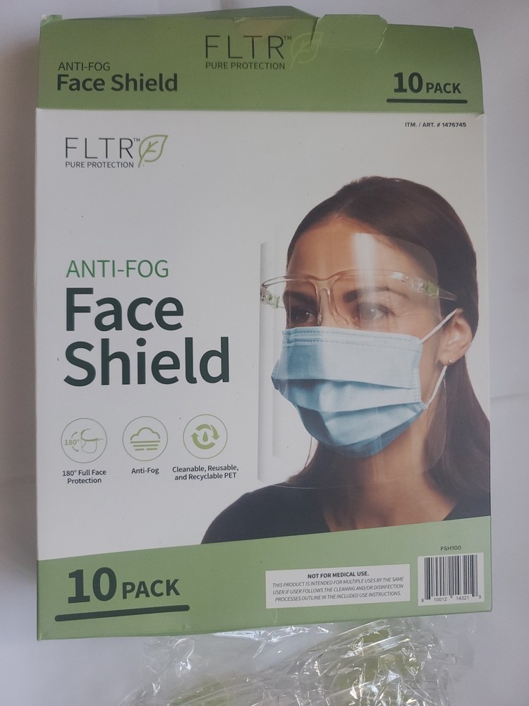Anti Fog Face Face Shild 10 Pack