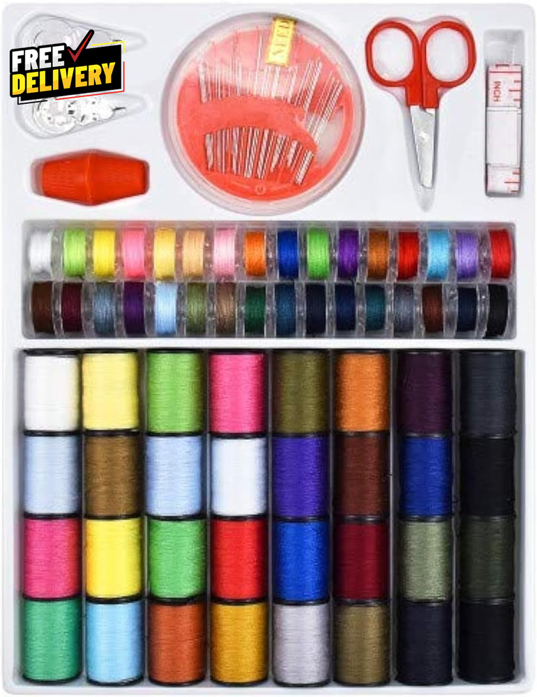 100Pcs Sewing Thread Tools Kit 64 Rolls Machine Thread Spools 30Pcs Needles.....