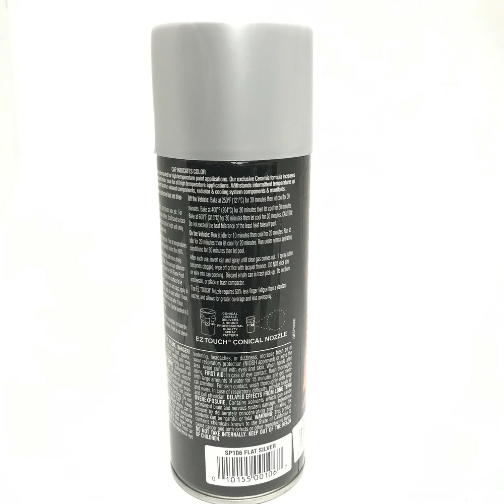 VHT SP106-2 PACK FLAT SILVER High Temperature Flame Proof Header Paint - 11 oz