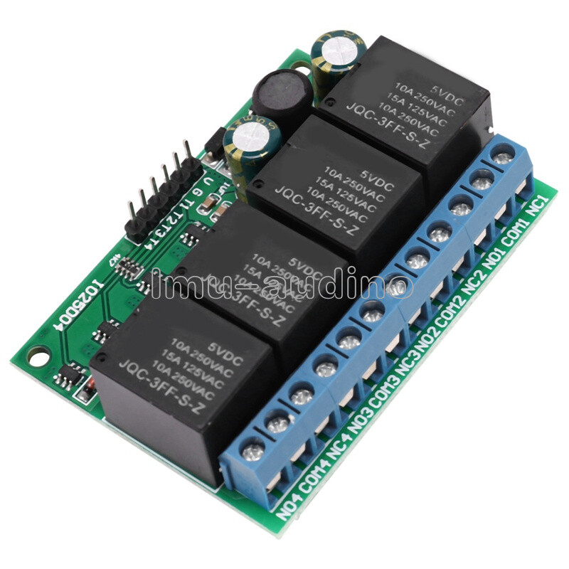NEW 4CH DC 6V-24V Flip-Flop Latch Relay Module Bistable Self-locking Electronic-