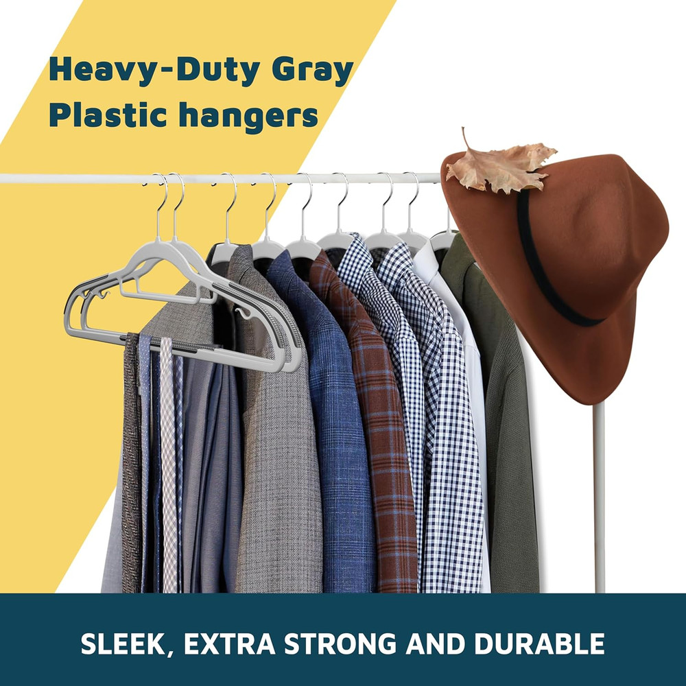 Plastic Clothes Hanger Set - 20 Pieces Versatile, Lightweight, Space-Saving, Non