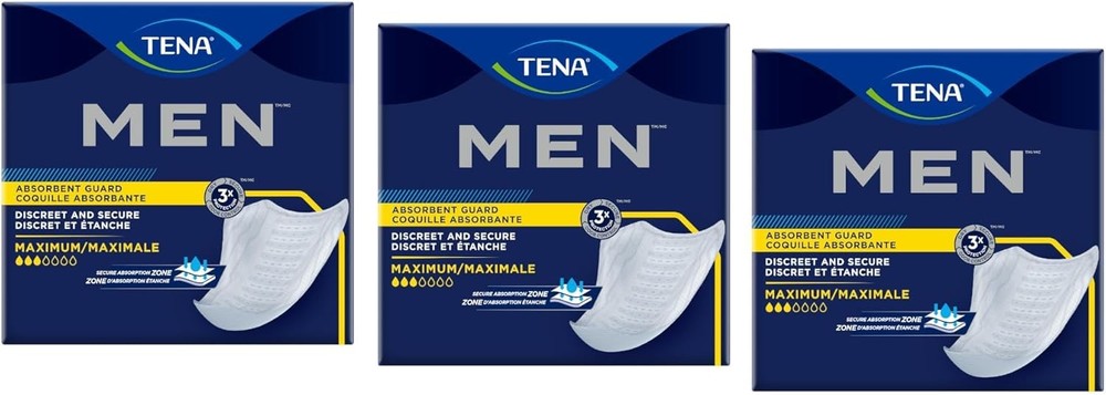 TENA Men Maximum Guard Incontinence Pad for Men, Maximum Absorbency