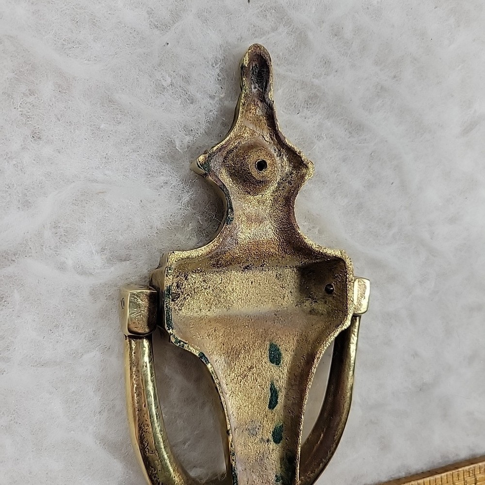 VTG Solid Brass 7.5 Inch Colonial Door Knocker MCM Rustic Boho Regency Old Money