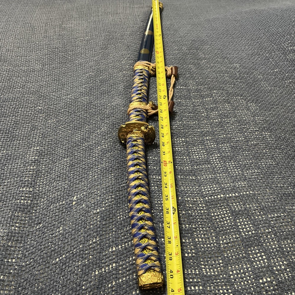 SAMURAI SWORD BLUE W/ CURVED HANDLE 40.5 “