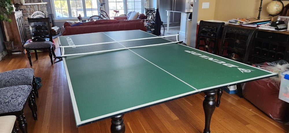 9ft Dunlop Green Ping Pong Conversion Table with Net