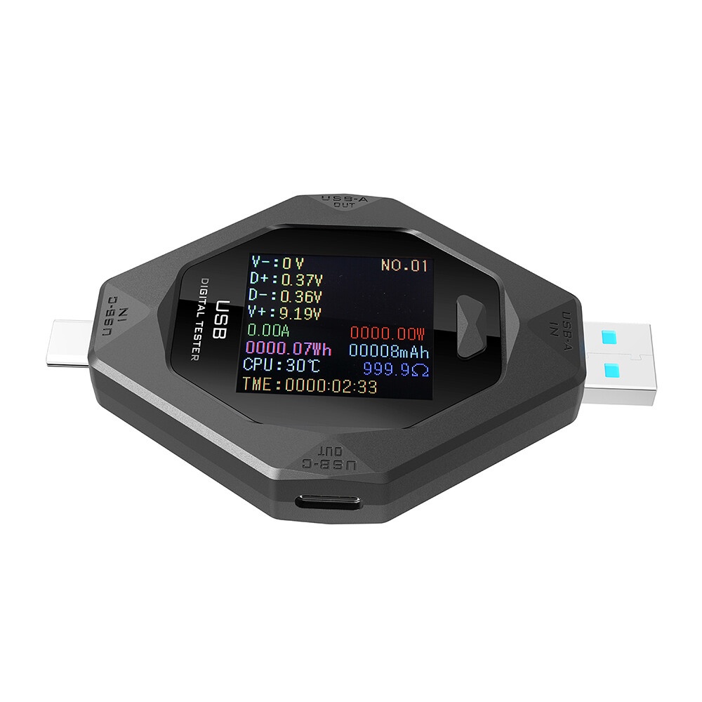 USB Type-C Digital Voltmeter Current Power Meter Multimeter DC 3.6-32V 0.1-8A
