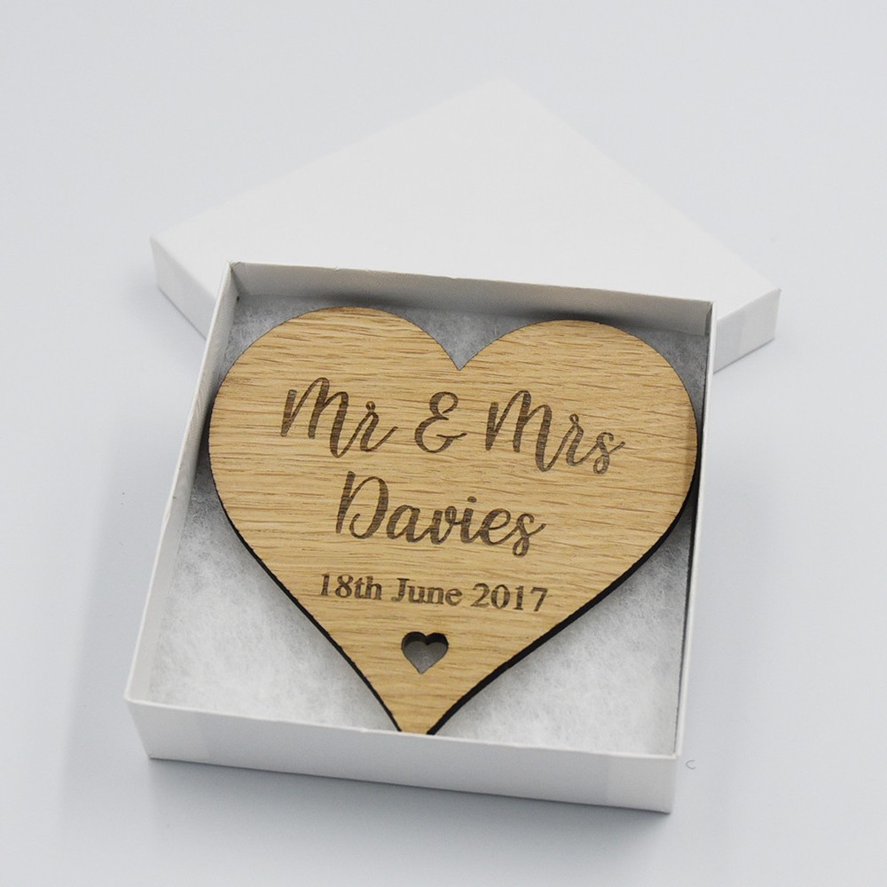 Personalised Mr & Mrs Heart Drinks Coaster