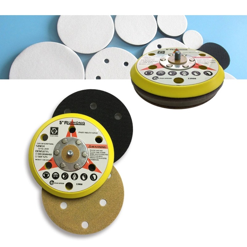 5 Inch 125mm 6 Hole Sponge Cushion Interface Buffer Backing Pads For Sanding Pad