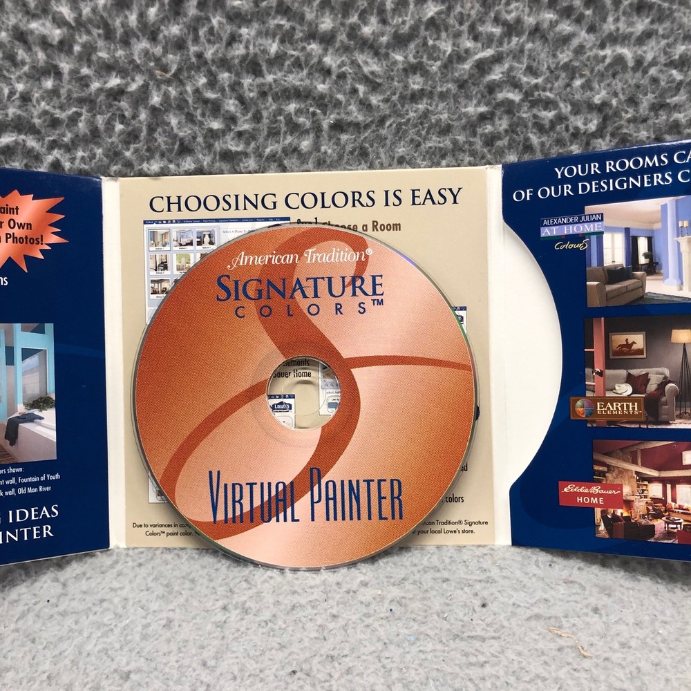 Signature Colors Virtual Painter Interior Color Design Software CD-ROM Windows