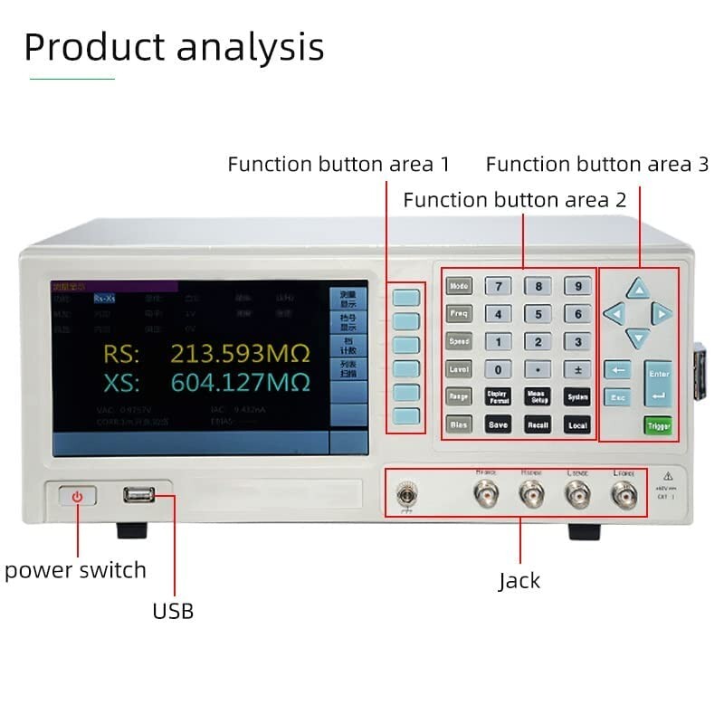 Precision LCR Meter Frequency 10Hz～100kHz Accuracy 0.05% Frequency Adjustable
