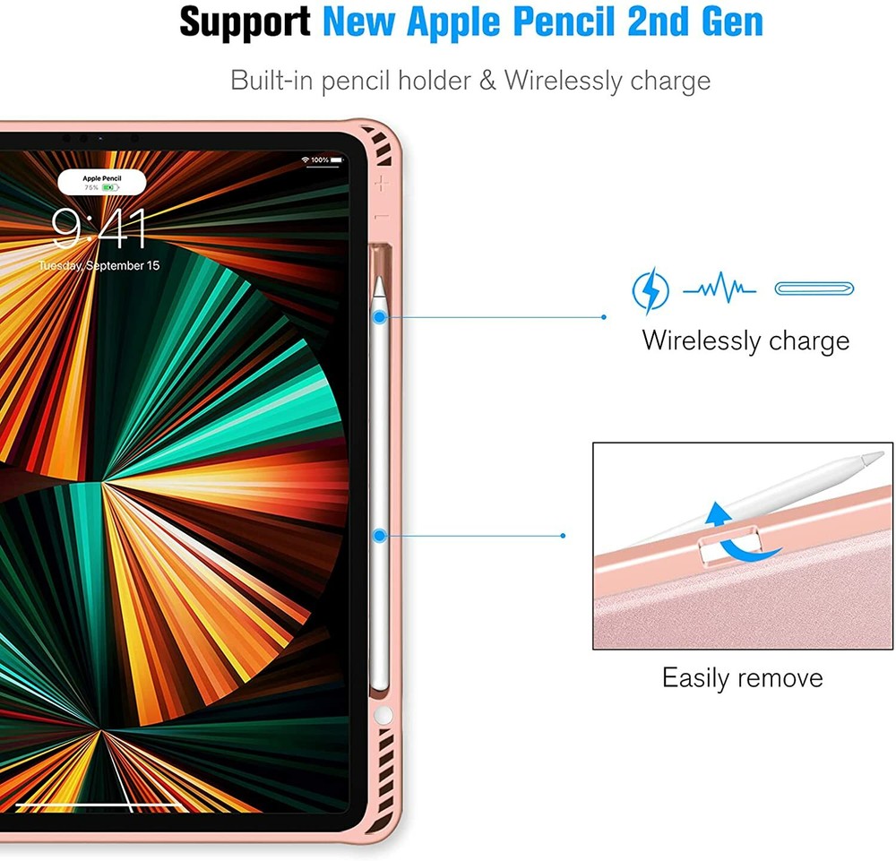 For iPad Pro 12.9" 6th Gen 2022 Multiple Angle Rugged Stand Case Soft Back Cover
