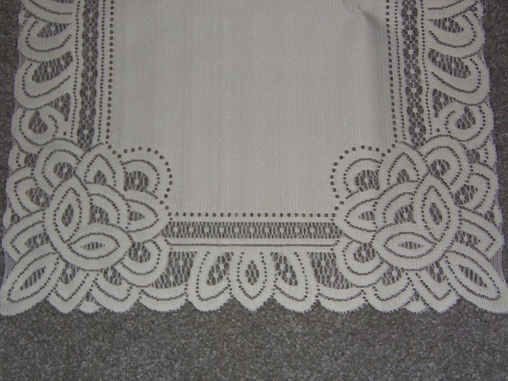 Lace Table Runner Ivory Battenburg design 72 x 14