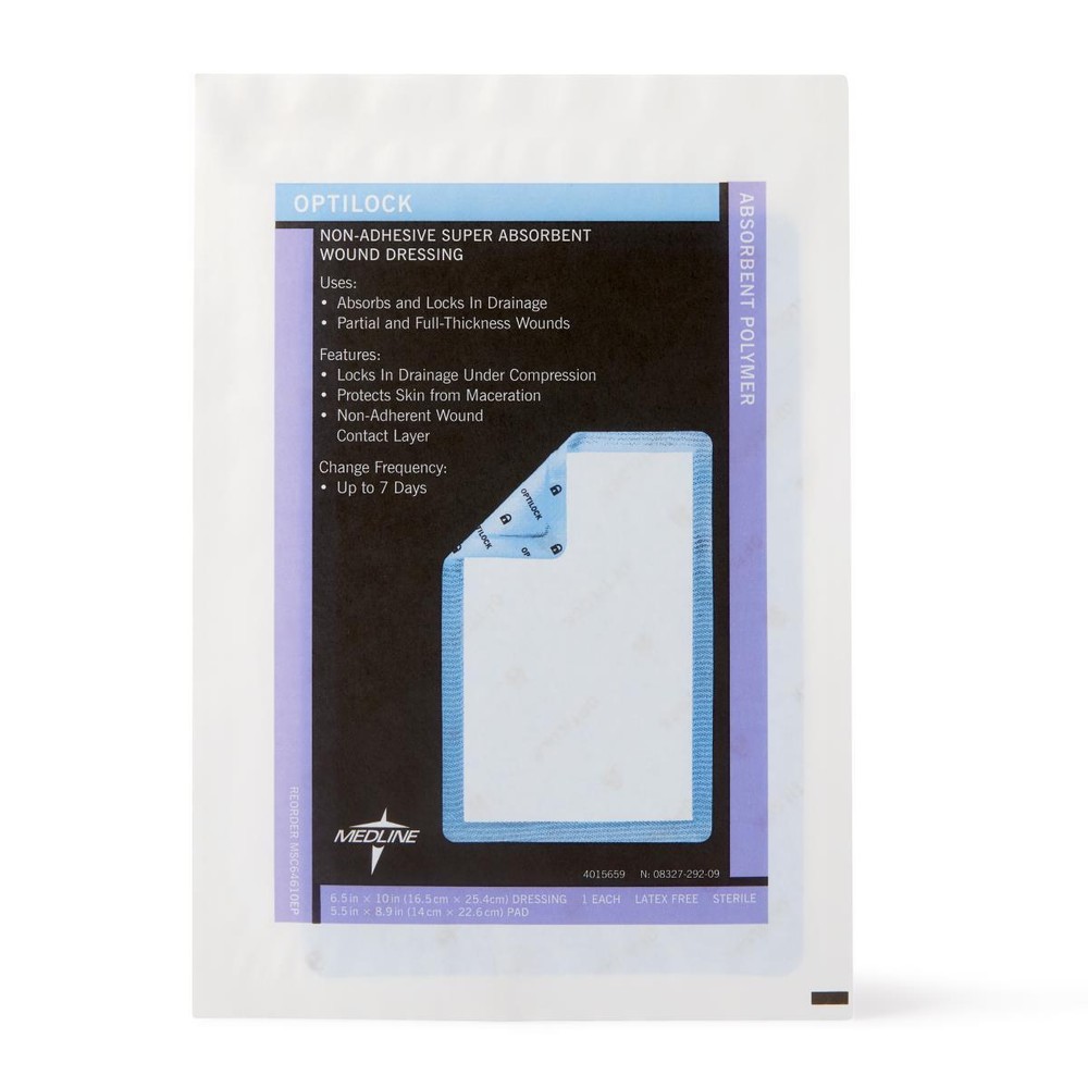 OptiLock Non-Adhesive Dressings, 6.5" x 10", Single