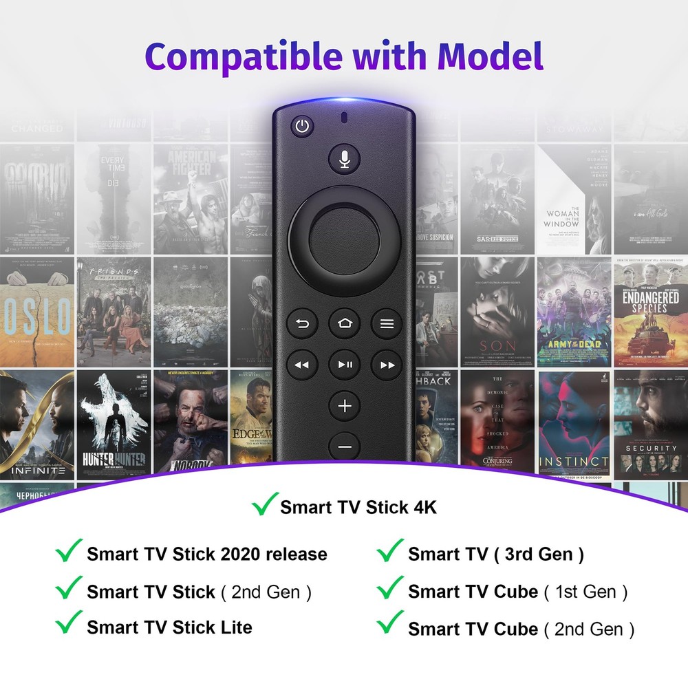 Replacement Voice Remote Control Fit for Fire Smart TVs Stick,TV Black