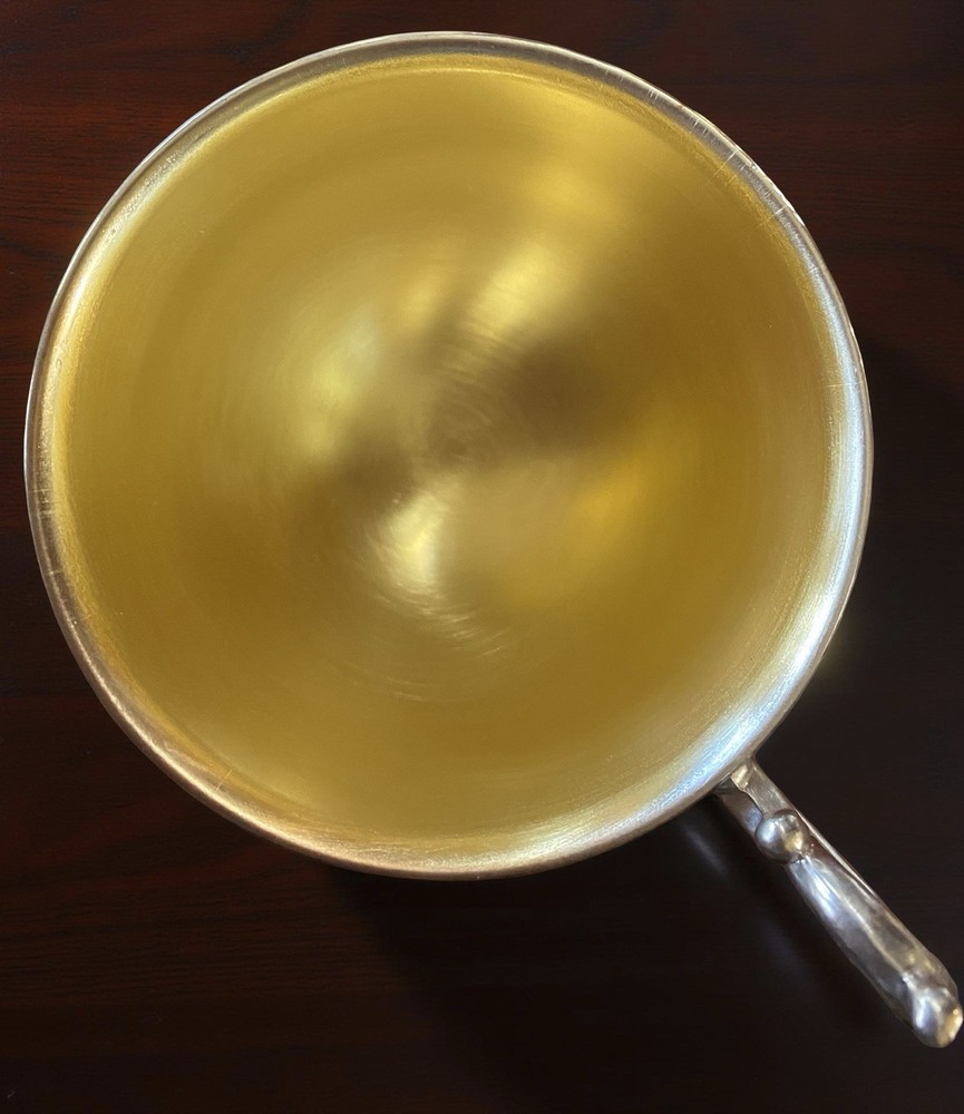 Silver-plated copper punch bowl with grape motif