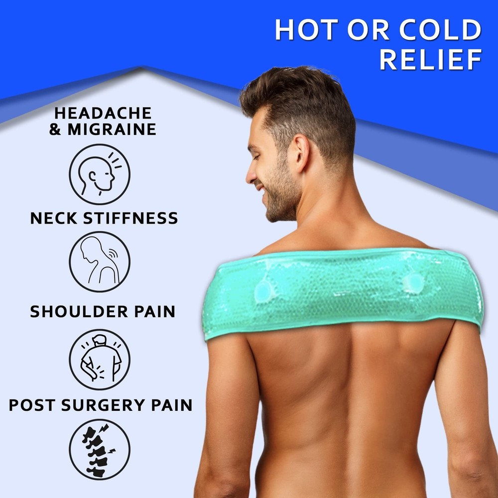Inflatable Cervical Neck Traction Device Plus Hot or Cold Neck Therapy Wrap t...